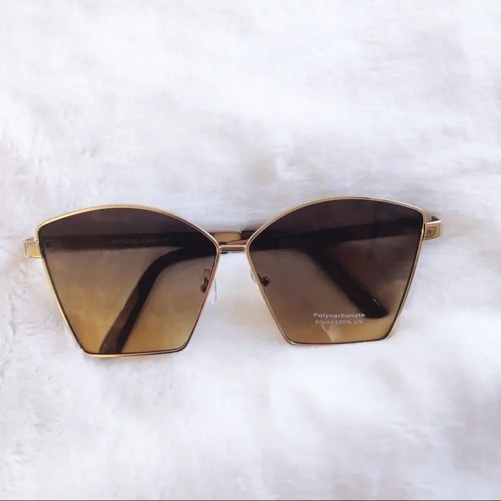 Aubrey Brown Gradient Vintage Oversized Sunglasses - Picture 1 of 6